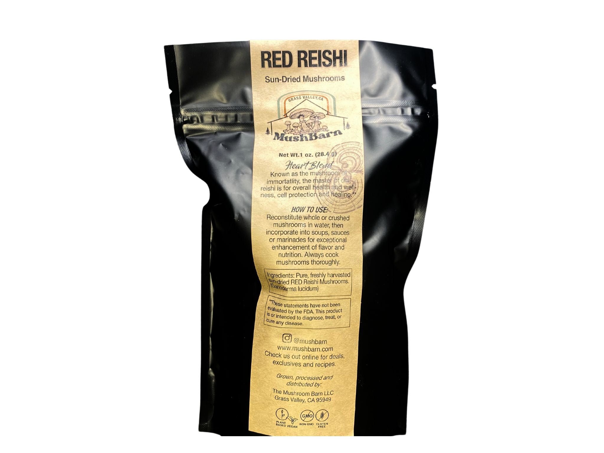 Reishi Sun-Dried Mushrooms | Organic Sun-Dried Mushroom Packet