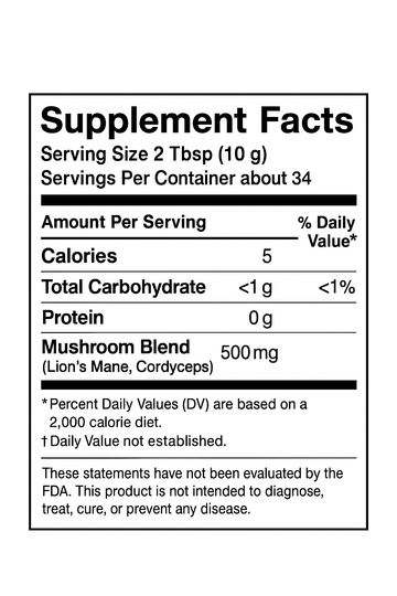 Mushroom Coffee 12oz -  Lions Mane + Cordyceps