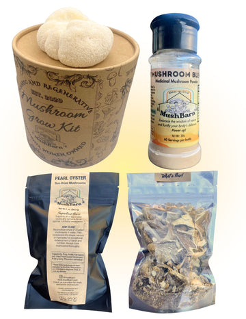 9 Mushroom Bundle – Grow Kit, Packet, and Powder